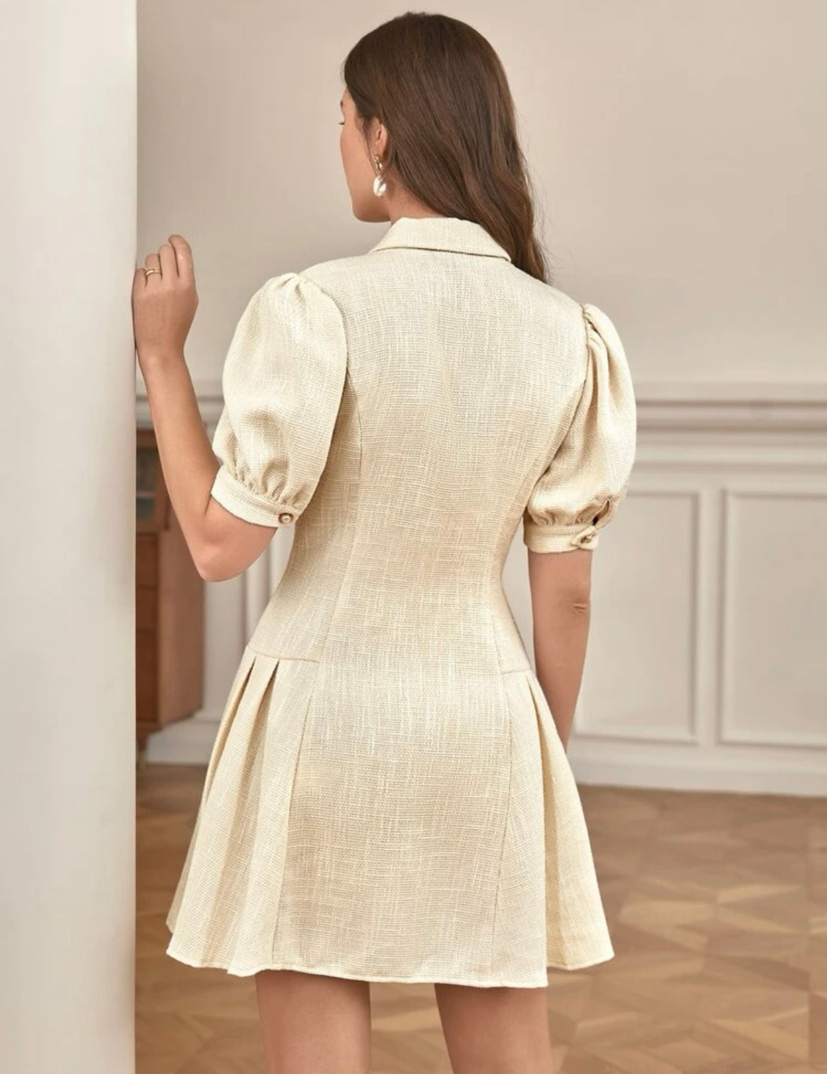 Dorothea | Beige Tweed Dress